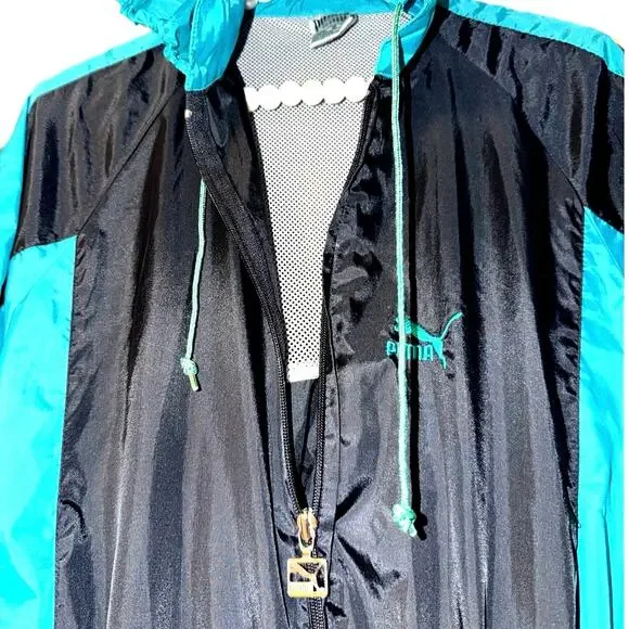 RARE Vintage 90s Puma Nylon Overalls Hooded size M - Picture 3 of 8